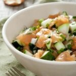 salmon, cucumber and apple salad