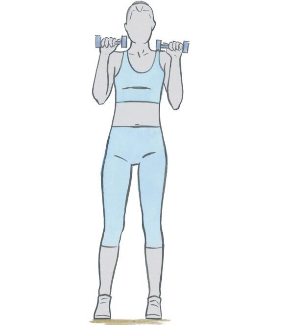 Haz refuerzo muscular con pesas para poner a trabajar los músculos de tus brazos y volverlos más firmes.