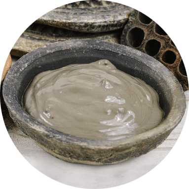 argile sous forme de pate