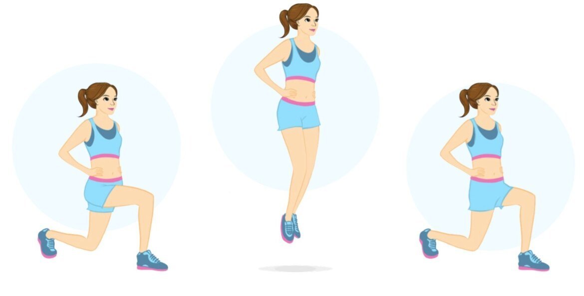 Ejercicio 3 para adelgazar u fortalecer los muslos: las zancadas.