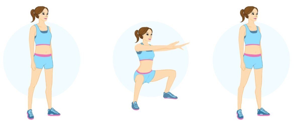 Ejercicio 5 para adelgazar u fortalecer los muslos: las sentadillas de sumo.