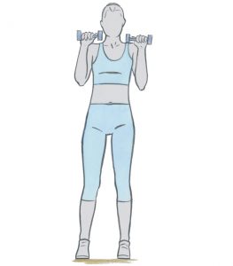 Haz refuerzo muscular con pesas para poner a trabajar los músculos de tus brazos y volverlos más firmes.