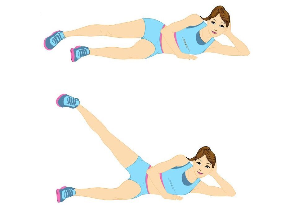 Ejercicio 4 para adelgazar u fortalecer los muslos: los levantamientos de piernas.