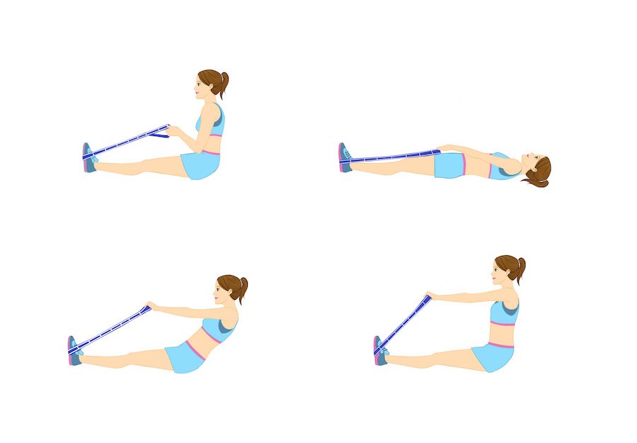 Con la cinta elástica, ejercitas todos los músculos de tu cuerpo.
