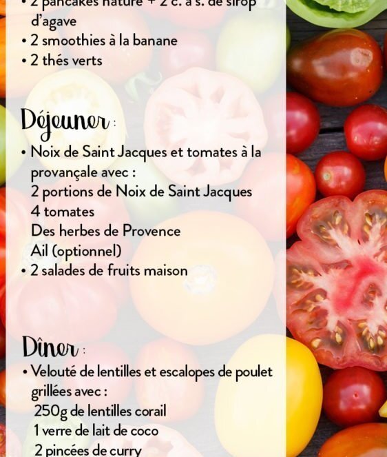 menus minceur anti-cellulite