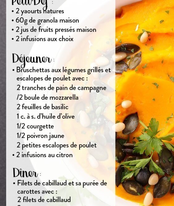 menus minceur anti-cellulite