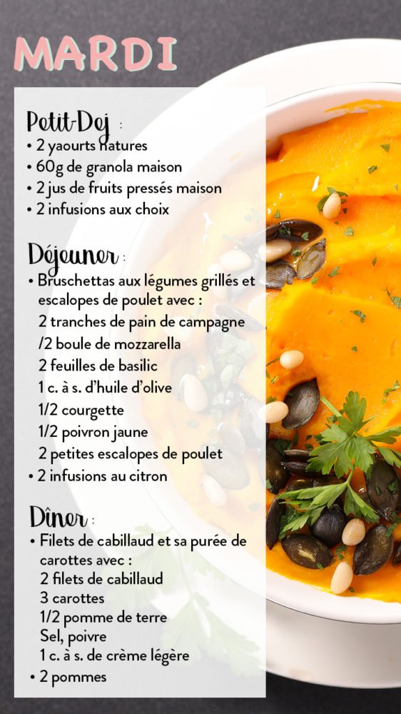 menus minceur anti-cellulite