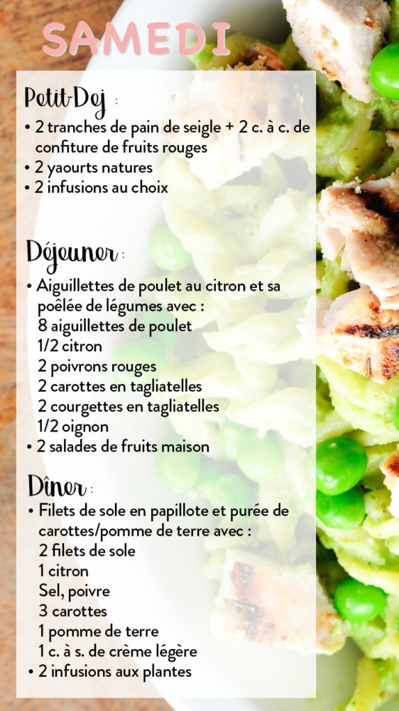 menus minceur anti-cellulite