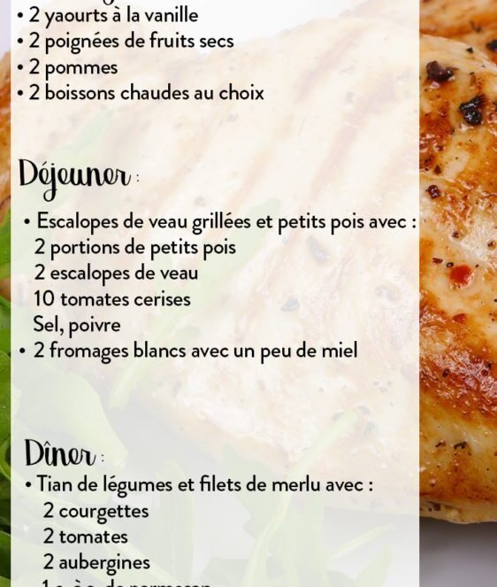 menus minceur anti-cellulite