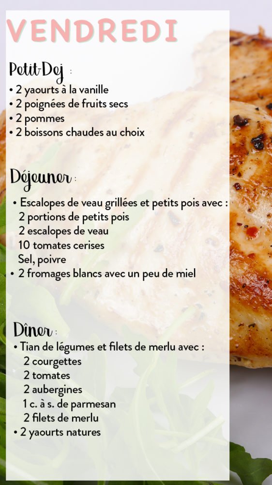 menus minceur anti-cellulite