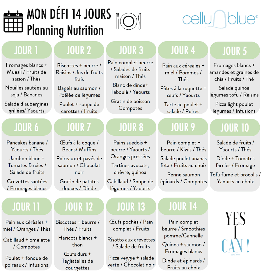 challenge ventre planning nutrition