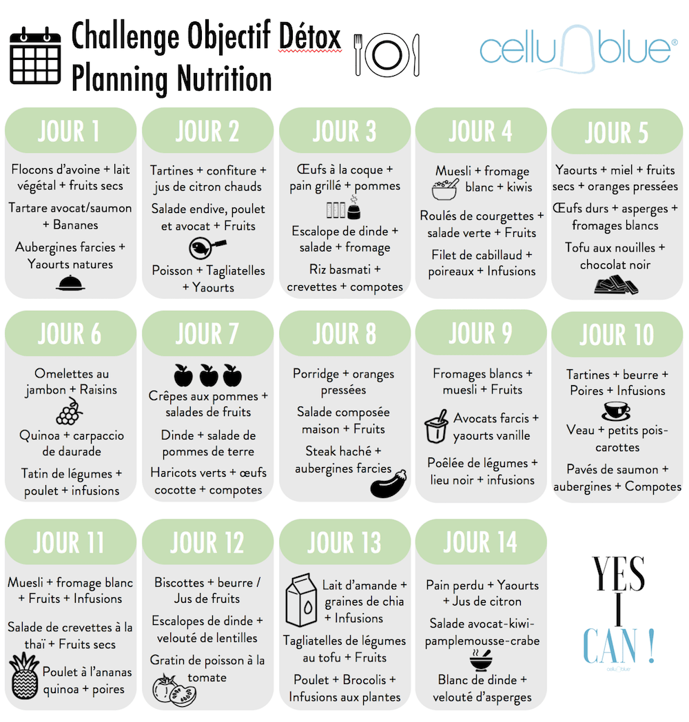 challenge objectif noel planning nutrition