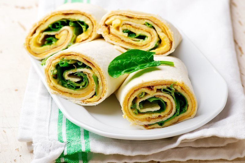 Wrap à la viande des Grisons et épinards