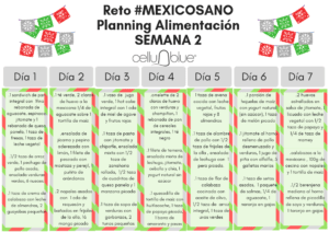 Segunda semana del Reto México Sano: planning de alimentación 