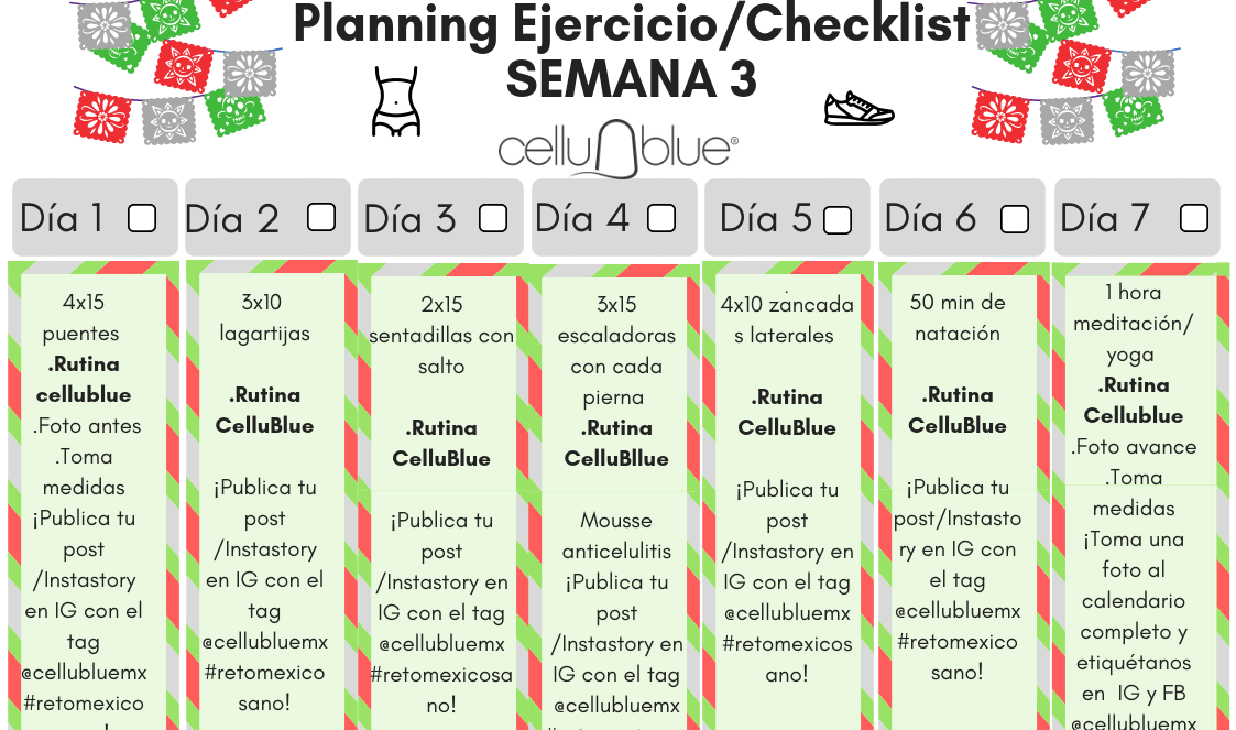 Checklist de productos de la 3era semana del Reto México Sano
