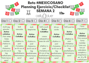 Segunda semana del Reto México Sano: planning de rutina deportiva y checklist de productos  