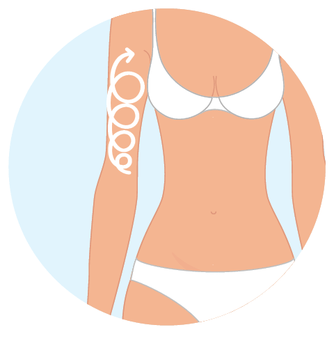 Etape 2 cellulite sur les bras