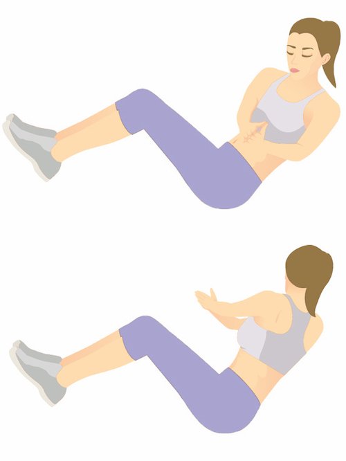 Top 5 des exercices pour perdre ses poignées d'amour - Russian twist