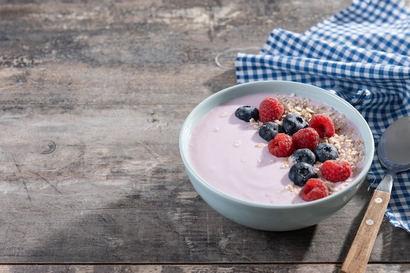 smoothie fruits rouge flocons avoine