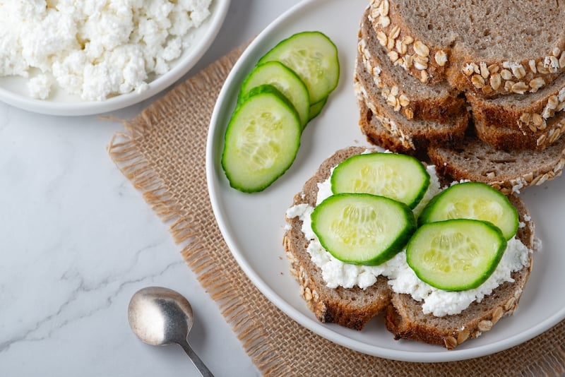 tartines fromage concombre