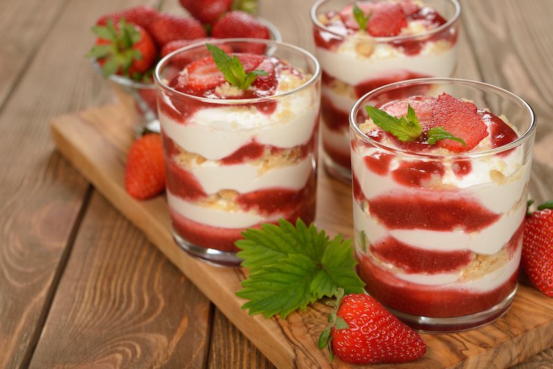 verrines fraises fromage blanc