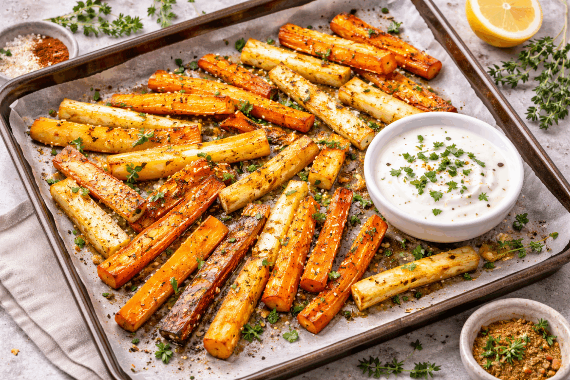 bâtonnets de légumes rotis