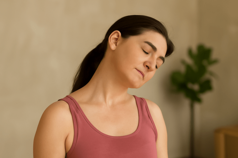 femme mouvement circulaire cou