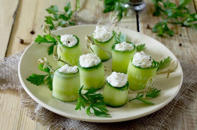 roulés de concombre au fromage frais