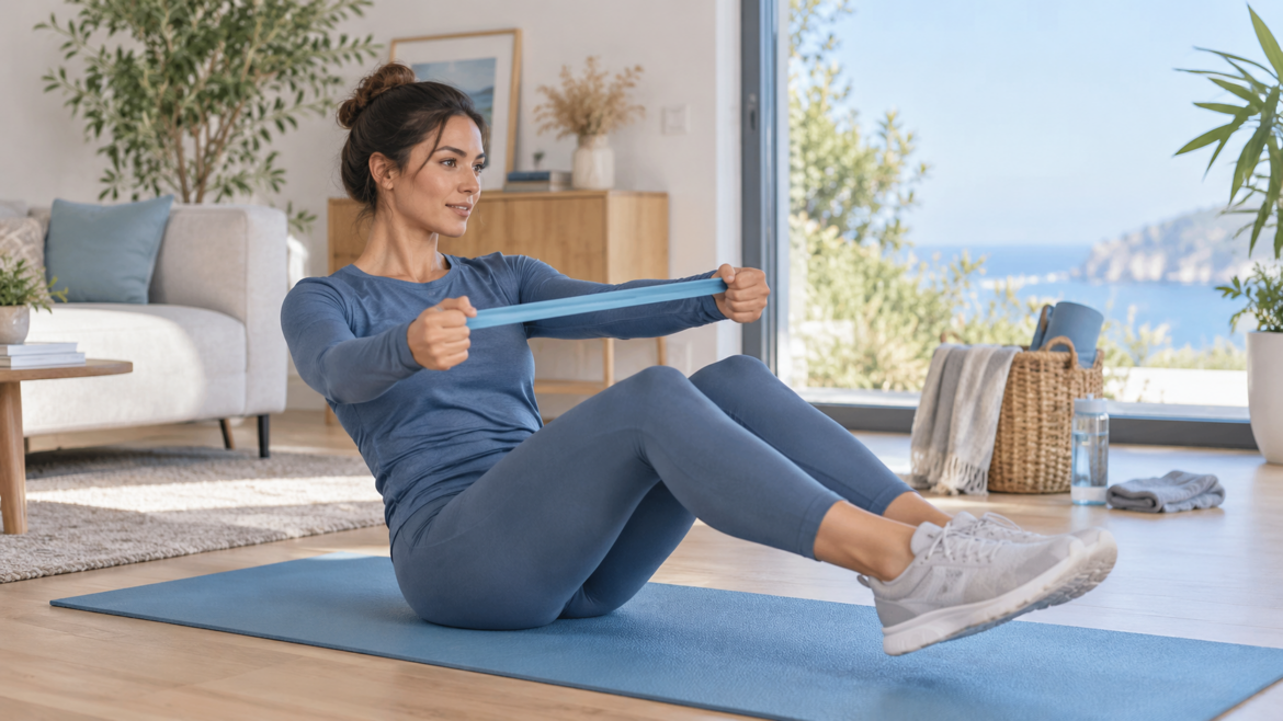 8 exercícios abdominais com elástico para perder a barriga