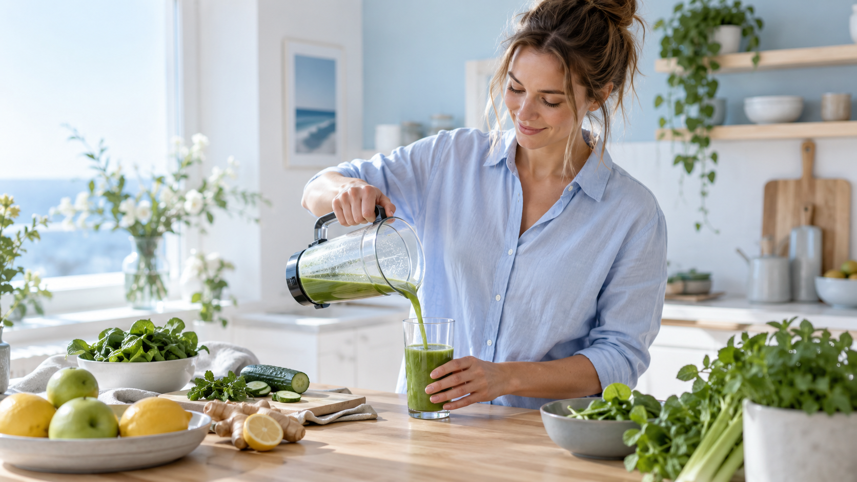 Illustration éditoriale : jus naturels : recettes maison à préparer chez soi