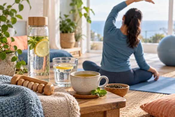 4 astuces bien-être : eau, thé, massages et exercices