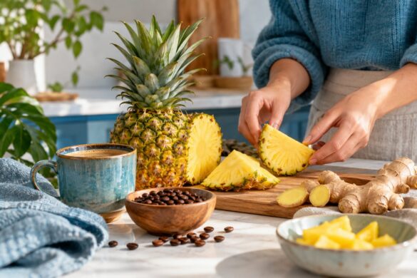 12 plantes et aliments naturels : ananas, café, gingembre