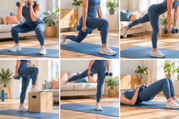 6 exercícios em casa para tonificar as pernas, com halteres